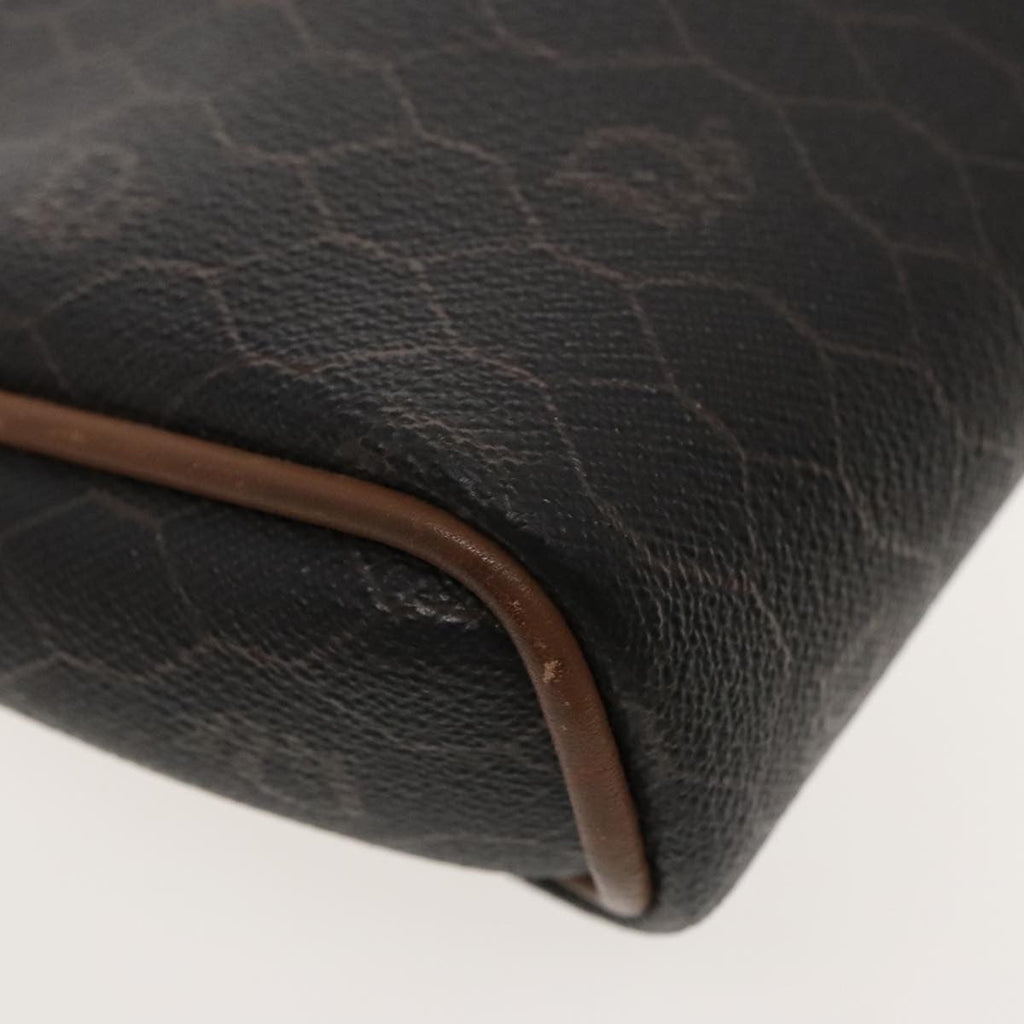 Christian Dior Vintage Honeycomb Zip Pouch Coated Canvas Black Canvas Clutche & Pouche Bag (Pre-Owned)