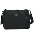 Prada Front Zip Messenger Bag Tessuto Black Nylon Shoulder Bag Bag