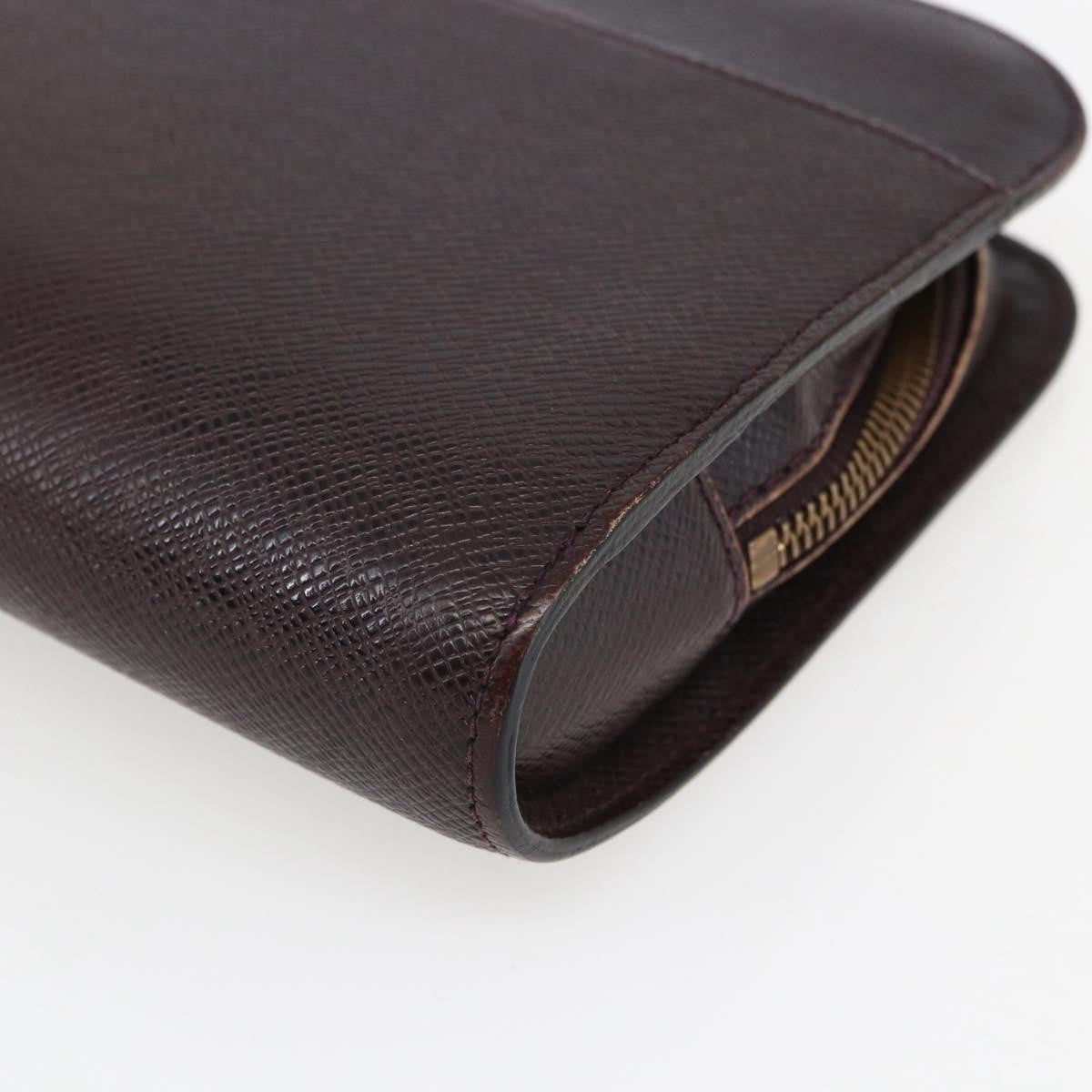 Louis Vuitton Pochette Baikal Clutch Taiga Leather Burgundy Leather Clutche & Pouche Bag