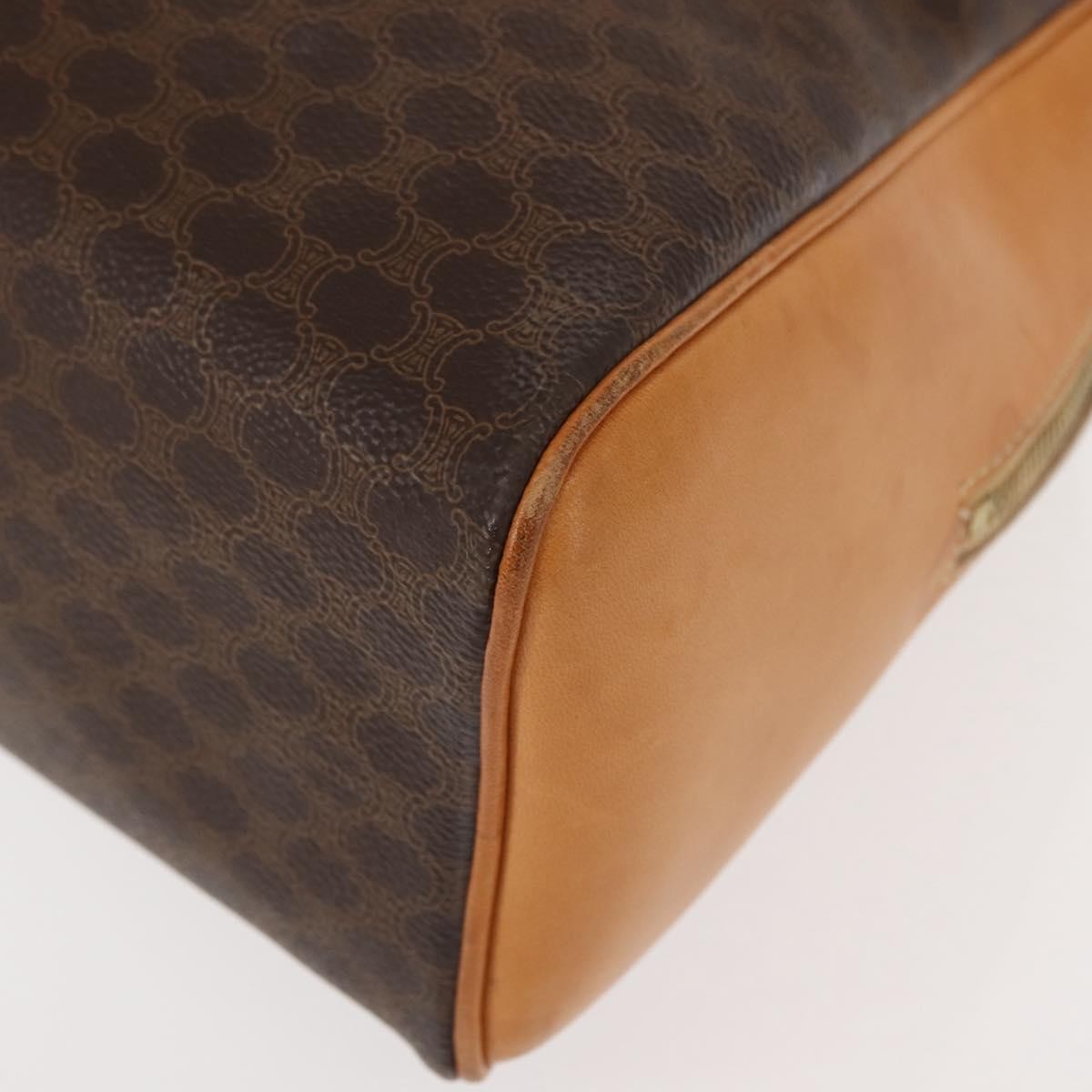 Celine Vintage Macadam Handbag Canvas And Leather Brown Canvas Handbag