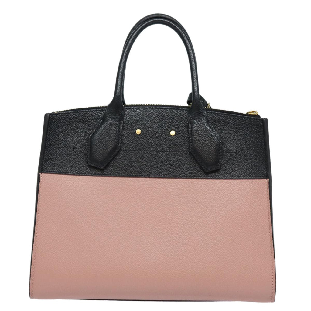 Louis Vuitton City Steamer Handbag Leather Black Leather Handbag