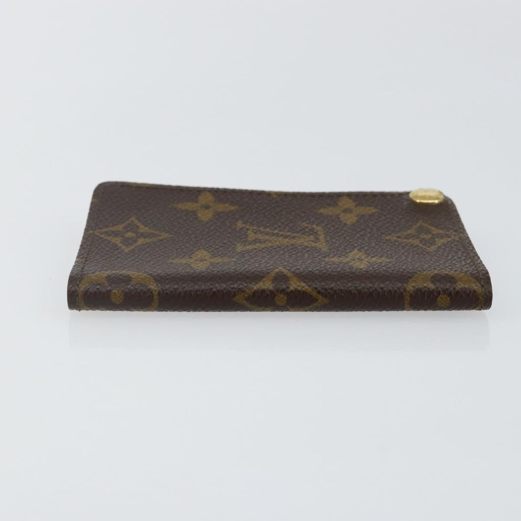 Louis Vuitton Porte Cartes Pression Card Case Monogram Canvas Brown Canvas Card Holders Accessory