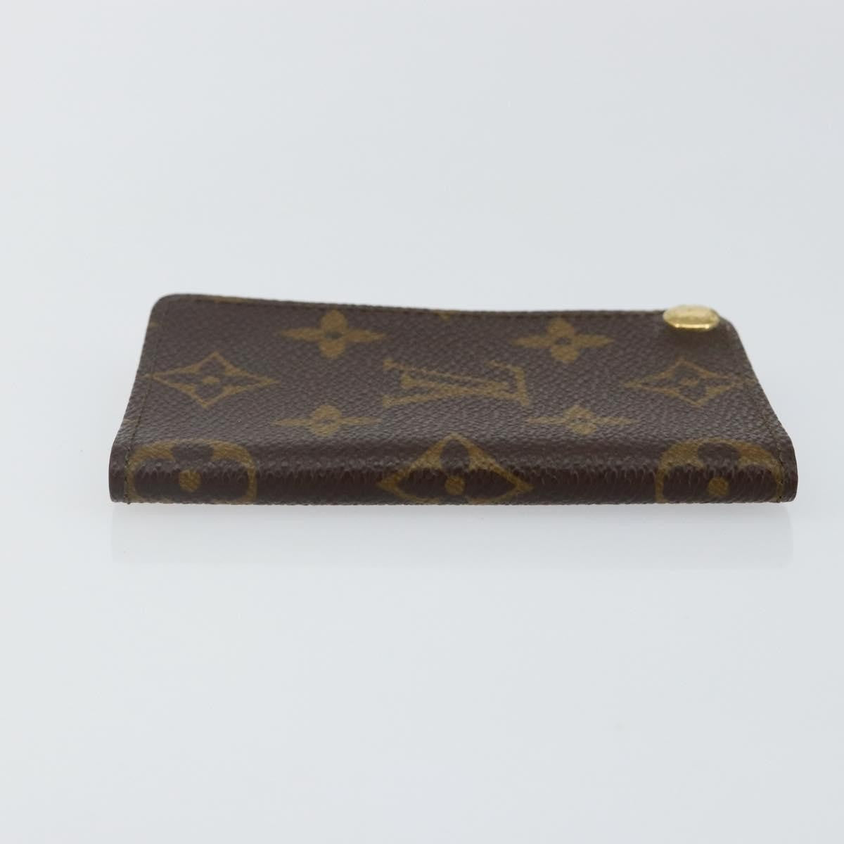 Louis Vuitton Porte Cartes Pression Card Case Monogram Canvas Brown Canvas Card Holders Accessory