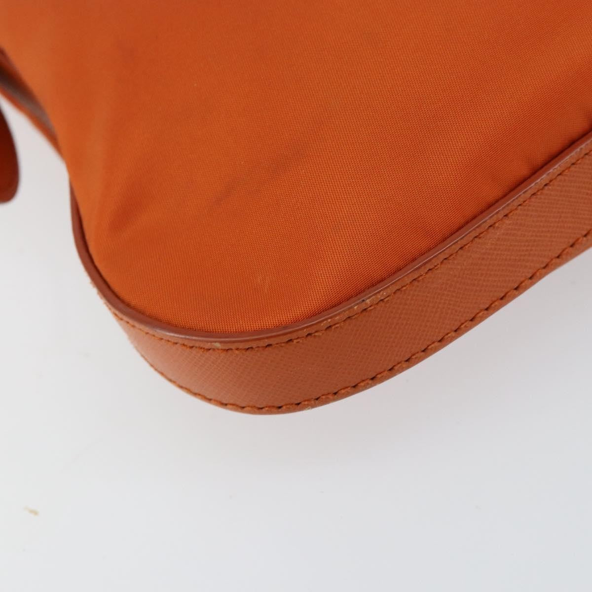 Prada Flat Messenger Tessuto With Leather Orange Nylon Shoulder Bag Bag