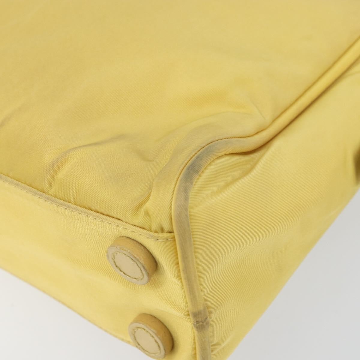 Prada Zip Around Tote Tessuto Yellow Nylon Handbag