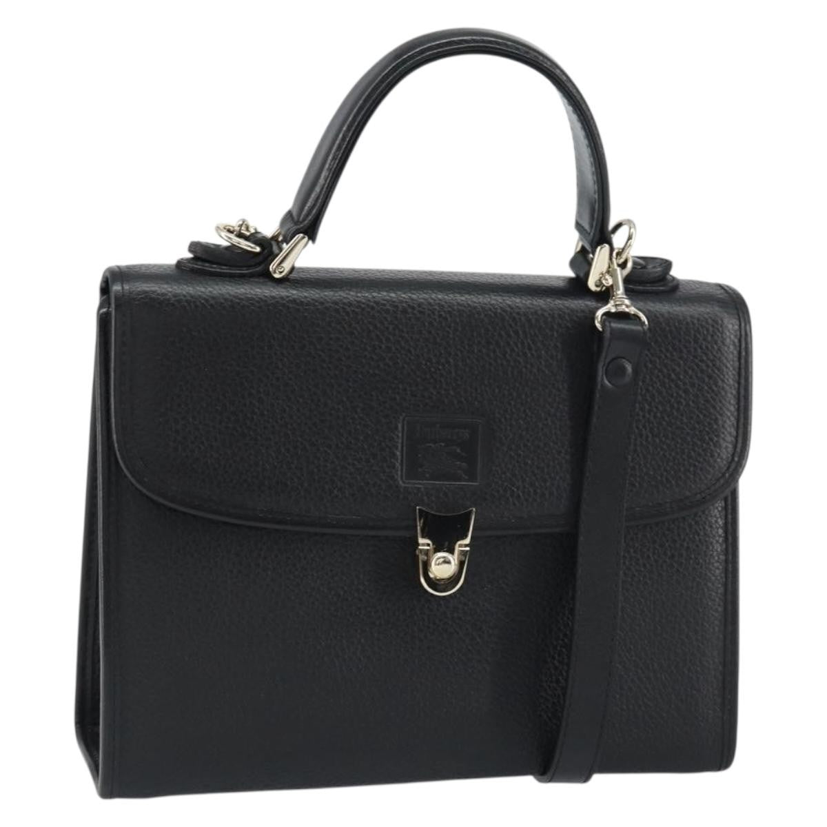 Burberry Vintage Handbag Leather Black Leather Handbag