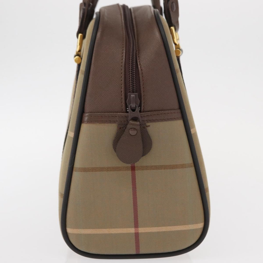 Burberry Nova Check Boston Bag Canvas Beige Canvas Handbag