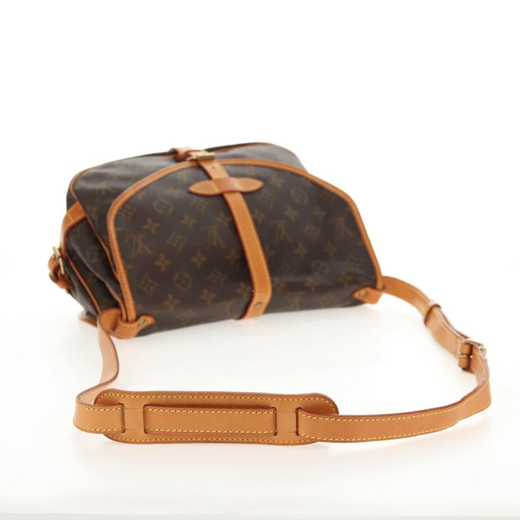 Louis Vuitton Saumur Handbag Monogram Canvas Brown Canvas Shoulder Bag