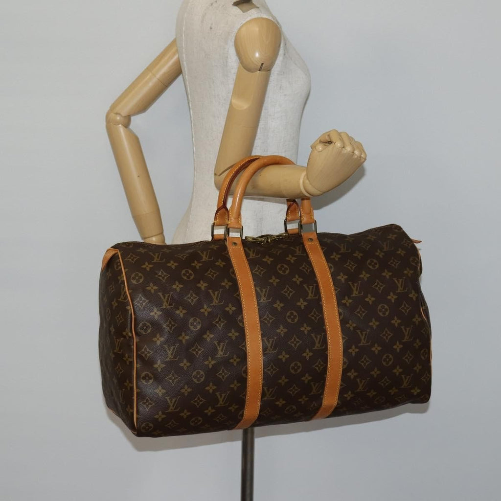 Louis Vuitton Keepall Bag Monogram Canvas Brown Canvas Travel Bag