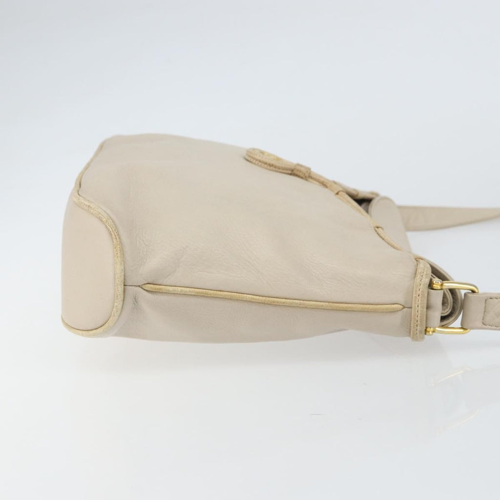 Celine Vintage Shoulder Bag Leather Beige Leather Shoulder Bag Bag