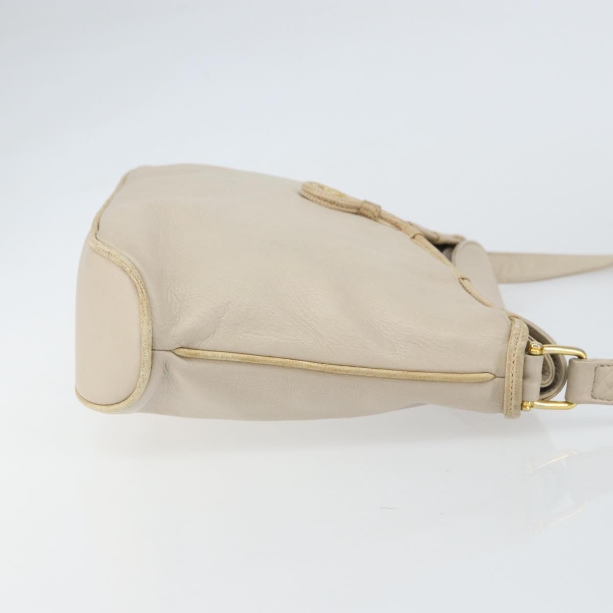 Celine Vintage Shoulder Bag Leather Beige Leather Shoulder Bag Bag