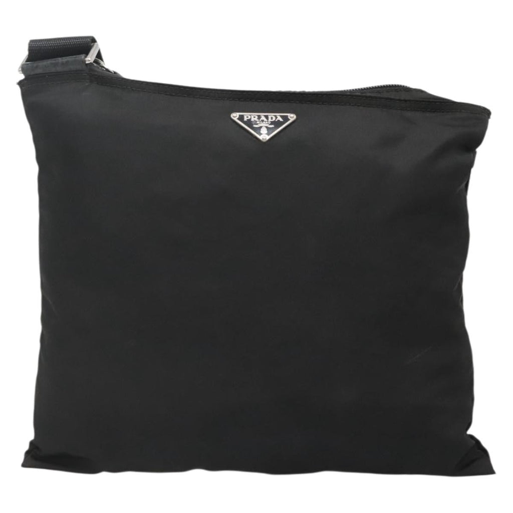 Prada Flat Messenger Bag Tessuto Black Nylon Shoulder Bag Bag