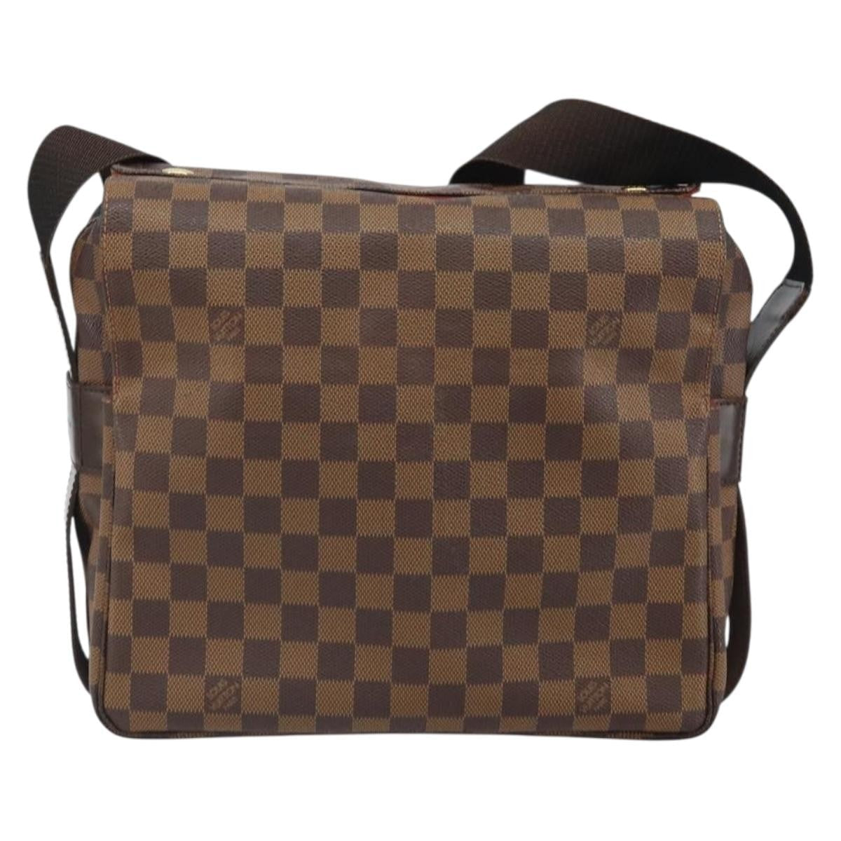 Louis Vuitton Naviglio Handbag Damier Brown Canvas Shoulder Bag