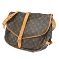 Louis Vuitton Saumur Handbag Monogram Canvas Brown Canvas Shoulder Bag