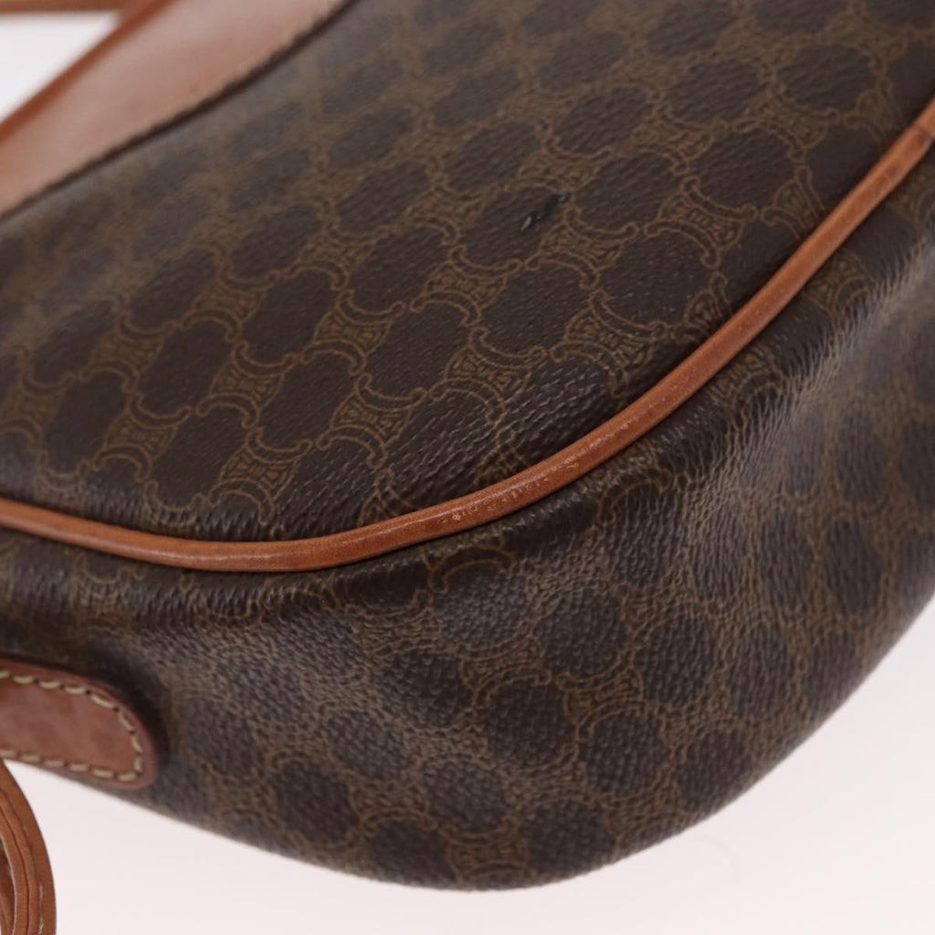 Celine Vintage Macadam Shoulder Bag Canvas And Leather Brown Canvas Shoulder Bag Bag
