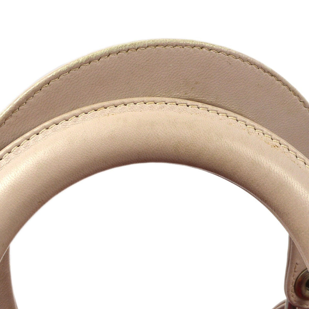 Christian Dior Bicolor Lady Dior Bag Cannage Quilt Lambskin Pink Leather Handbag (Pre-Owned)
