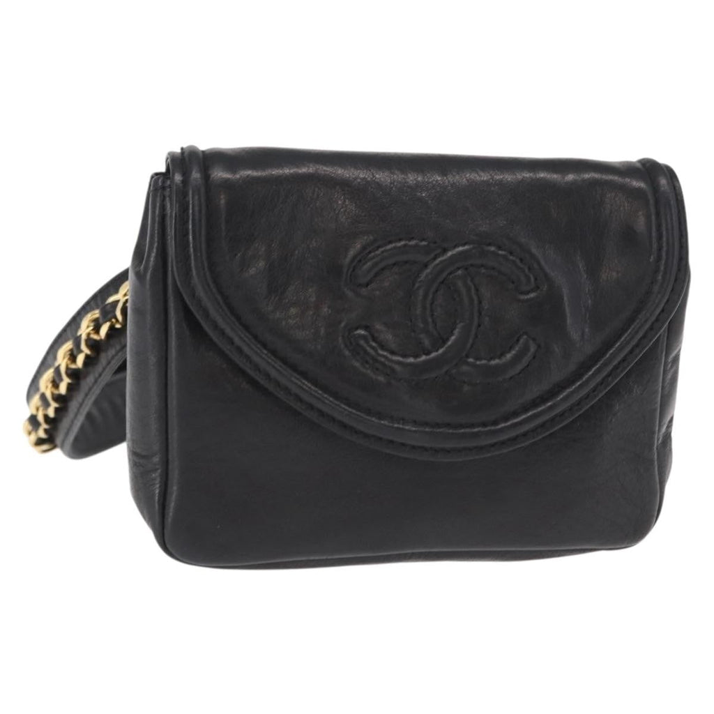 Chanel Chain Envelope Belt Bag Quilted Calfskin Black Leather Clutche & Pouche Bag