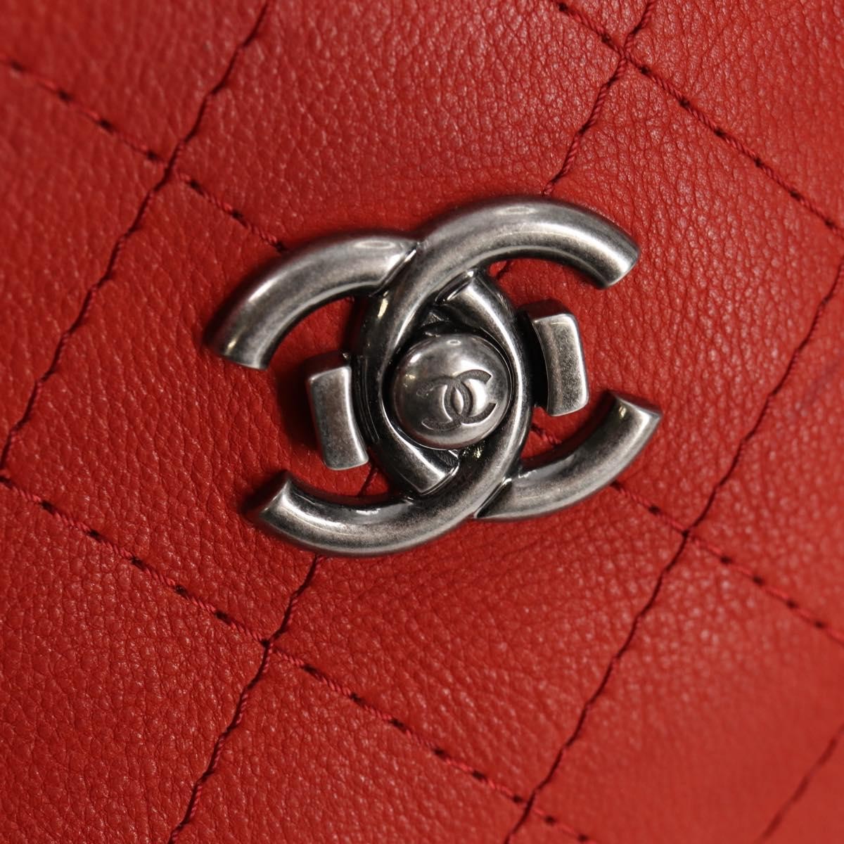 Chanel Shopping Tote Quilted Caviar Orange Leather Shoulder Bag Bag
