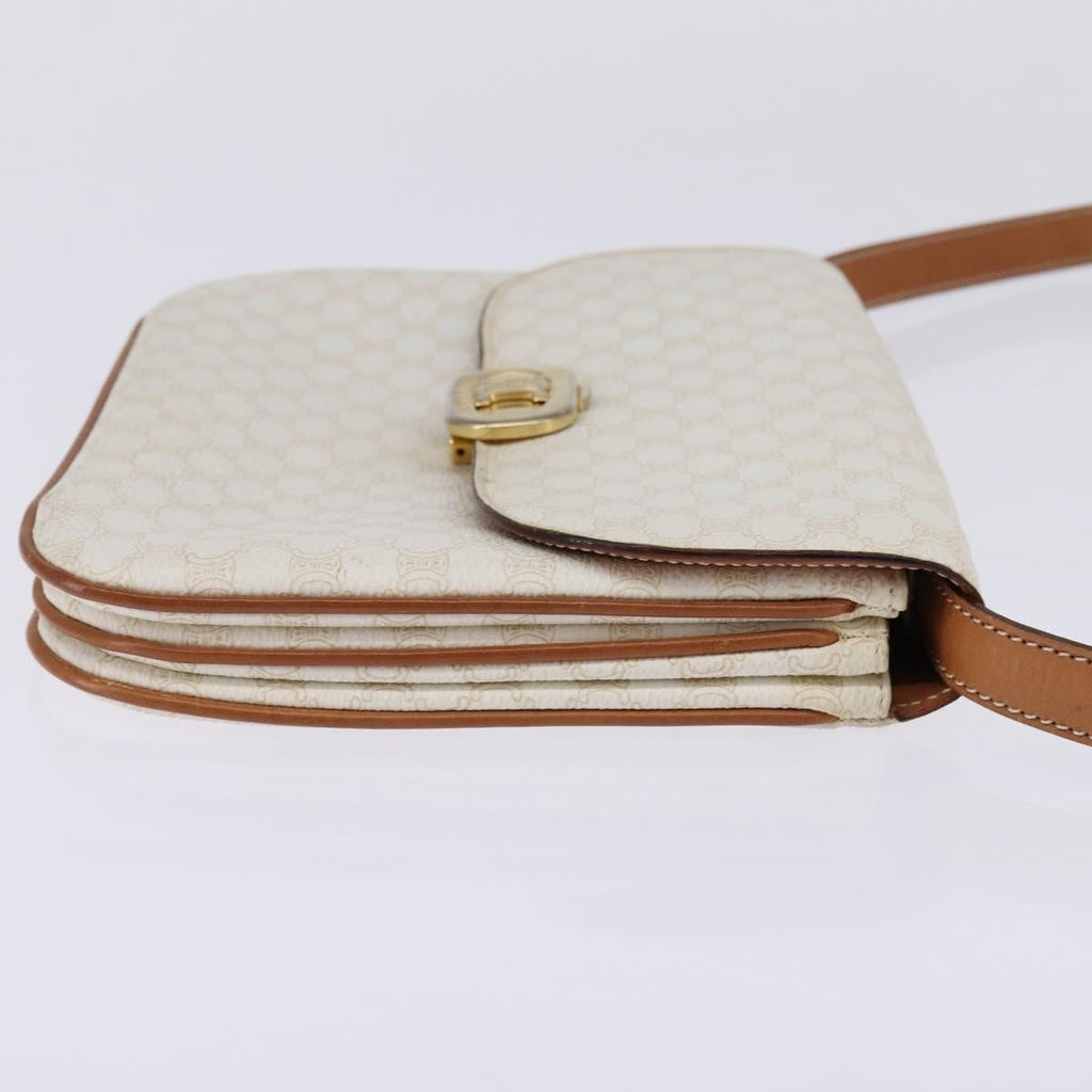 Celine Macadam Shoulder Bag Pvc Leather White Canvas Bag