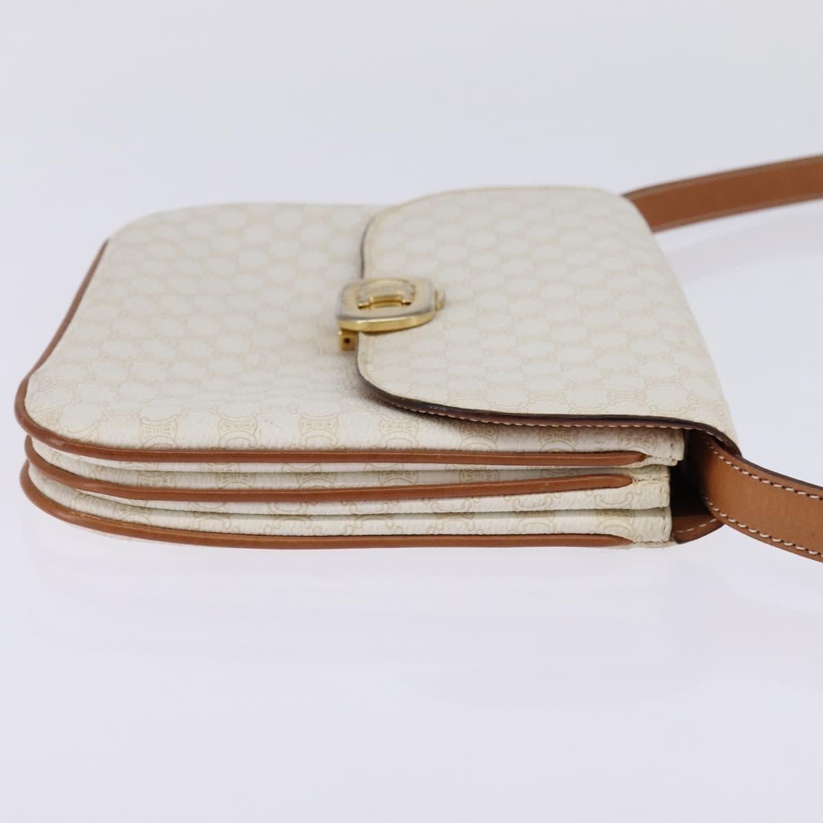 Celine Macadam Shoulder Bag Pvc Leather White Canvas Bag