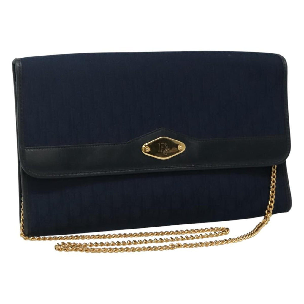 Christian Dior Vintage Trotter Shoulder Bag Canvas Navy Canvas Shoulder Bag Bag (Pre-Owned)