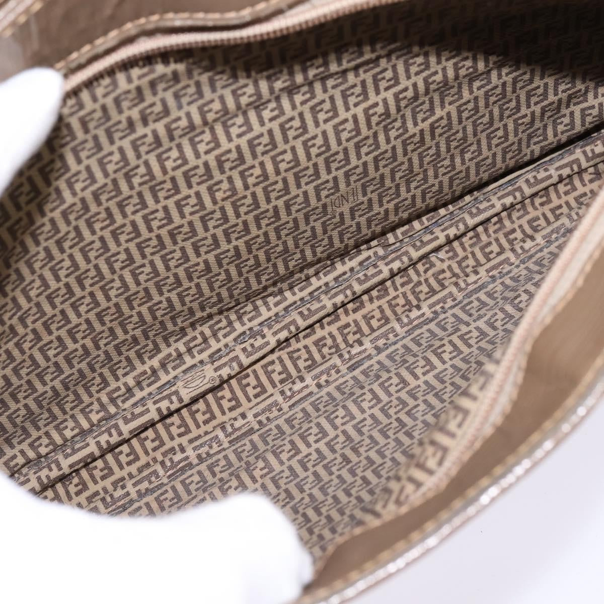 Fendi Vintage Zip Crossbody Bag Zucchino Canvas Beige Canvas Shoulder Bag Bag