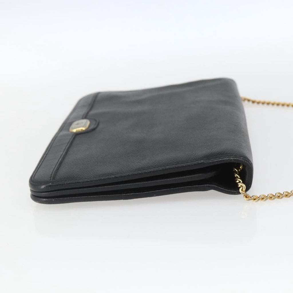 Christian Dior Vintage Shoulder Bag Leather Black Leather Shoulder Bag Bag (Pre-Owned)