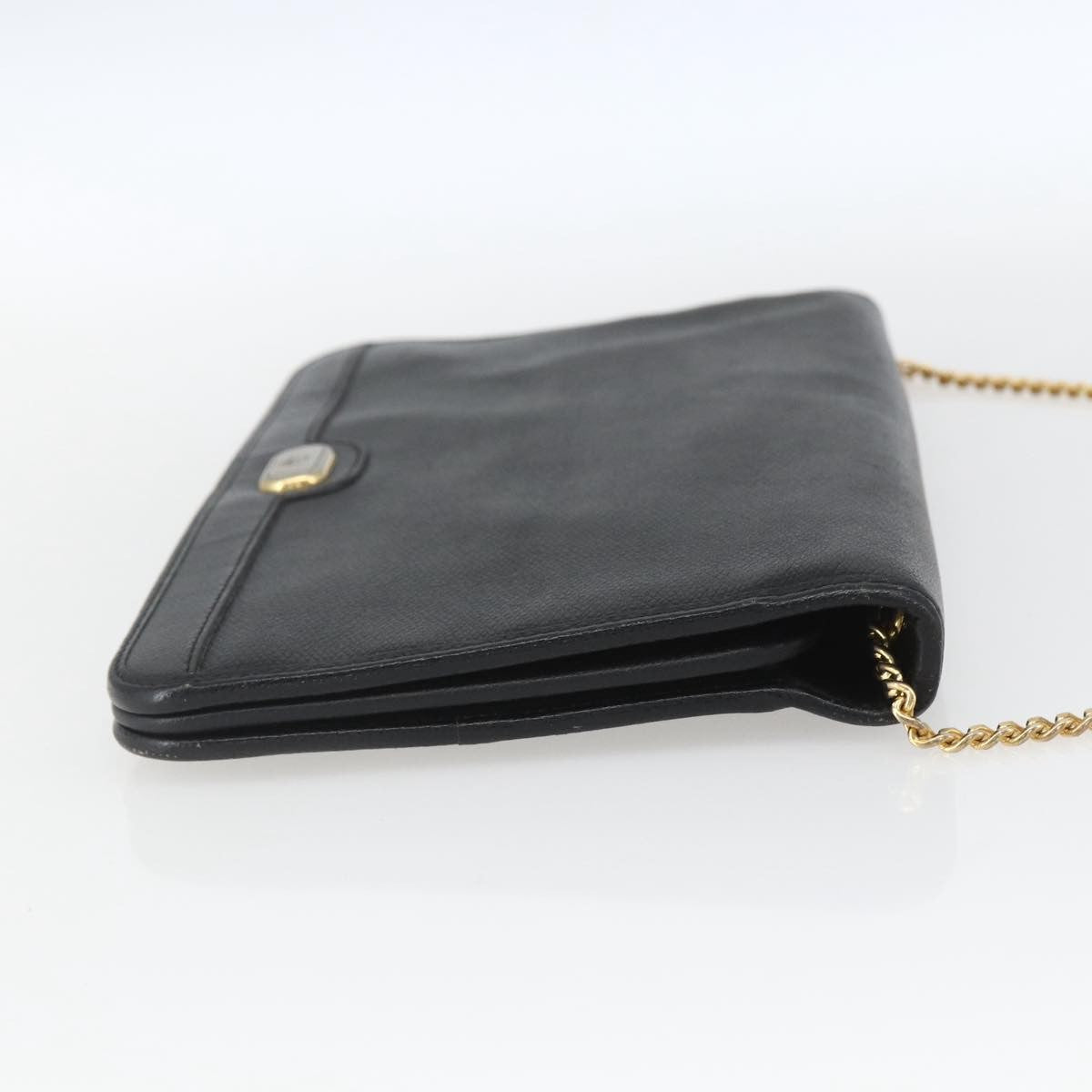 Christian Dior Vintage Shoulder Bag Leather Black Leather Shoulder Bag Bag (Pre-Owned)