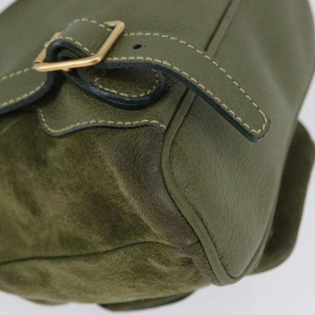 Gucci Gucci Bamboo Backpack Daim Khaki Leather Backpack Bag (Pre-Owned)