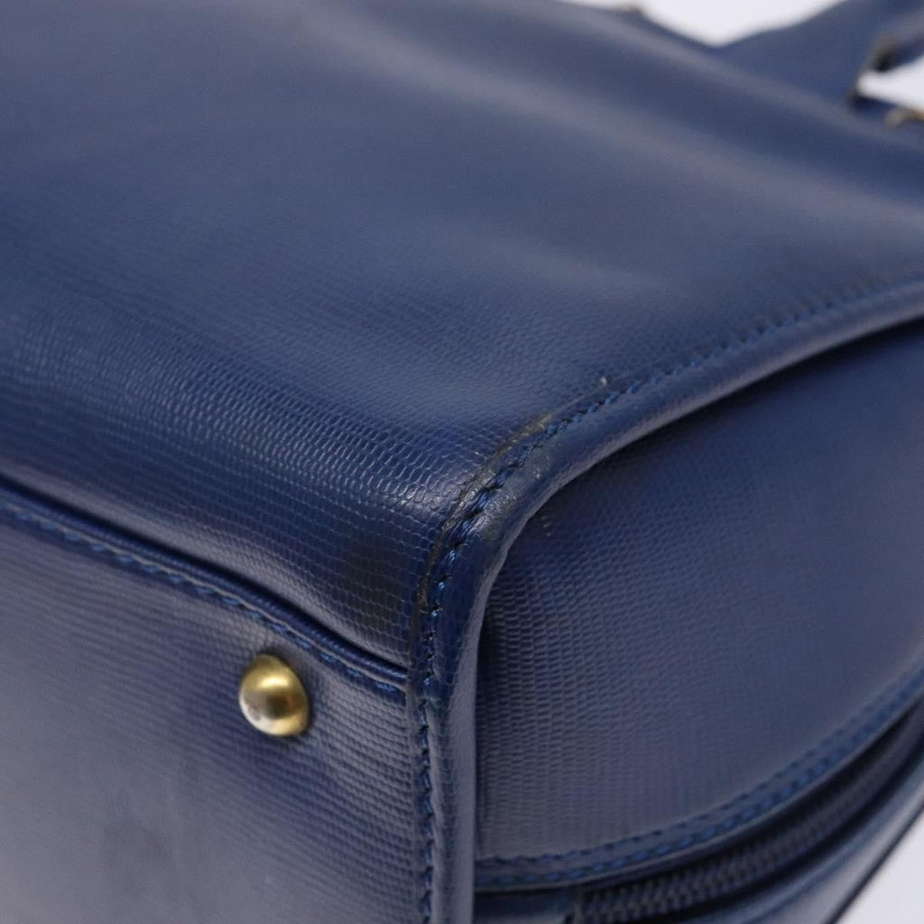 Celine Circle Logo Handbag Leather Blue Leather Bag