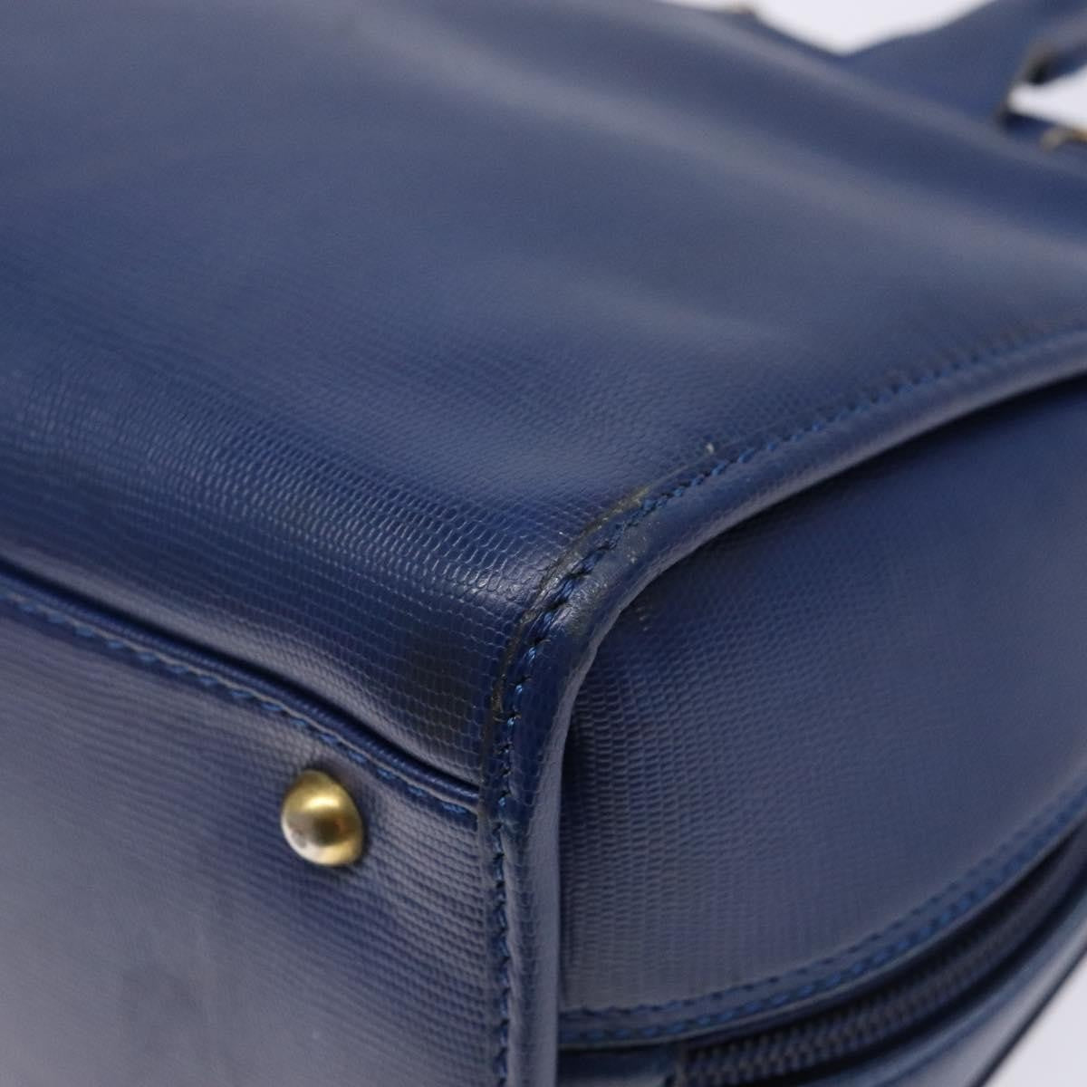 Celine Circle Logo Handbag Leather Blue Leather Bag