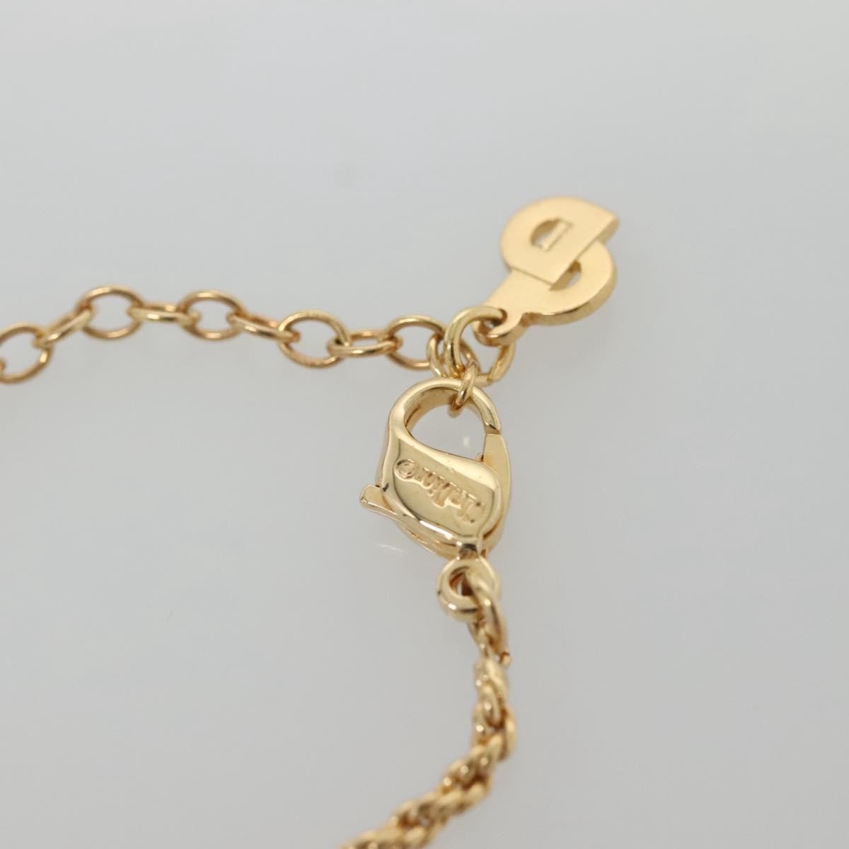 Christian Dior Logo Flower Necklace Metal Gold Metal Jewelry (Pre-Owned)