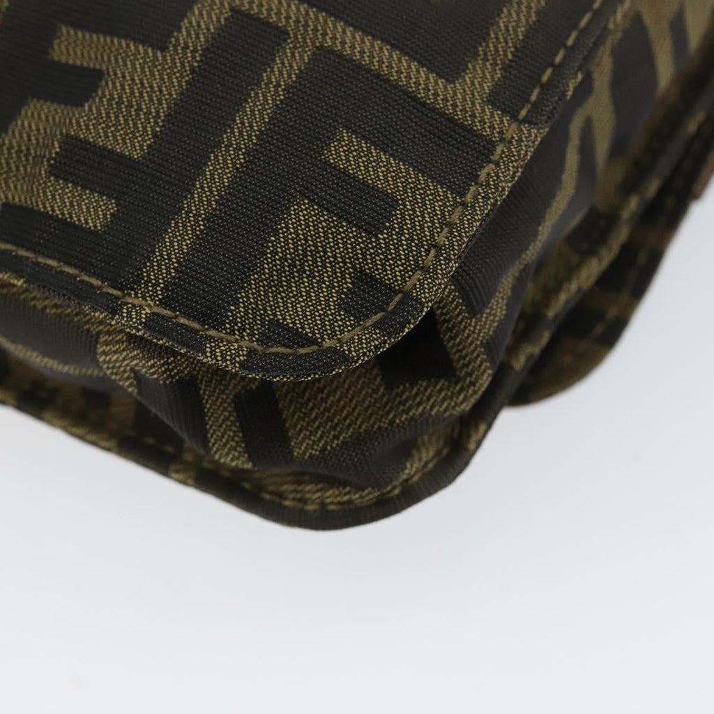 Fendi Flat Messenger Bag Zucca Canvas Brown Canvas Shoulder Bag Bag