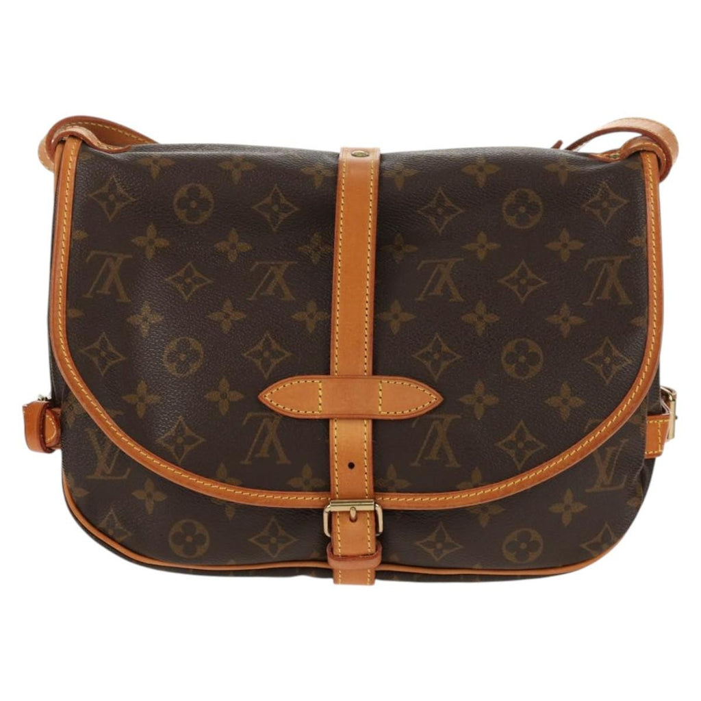 Louis Vuitton Saumur Handbag Monogram Canvas Brown Canvas Shoulder Bag