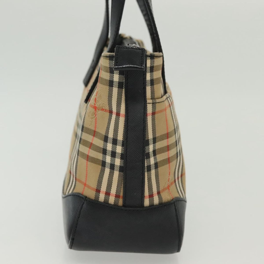 Burberry Nova Handbag Check Pattern Beige Canvas Bag