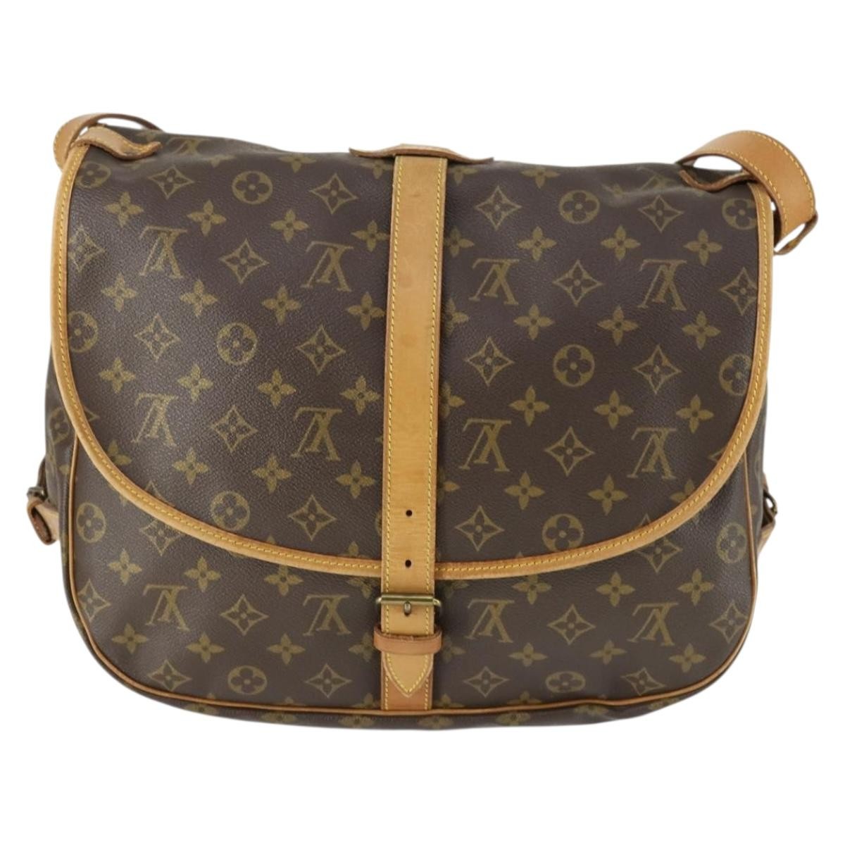 Louis Vuitton Saumur Handbag Monogram Canvas Brown Canvas Shoulder Bag