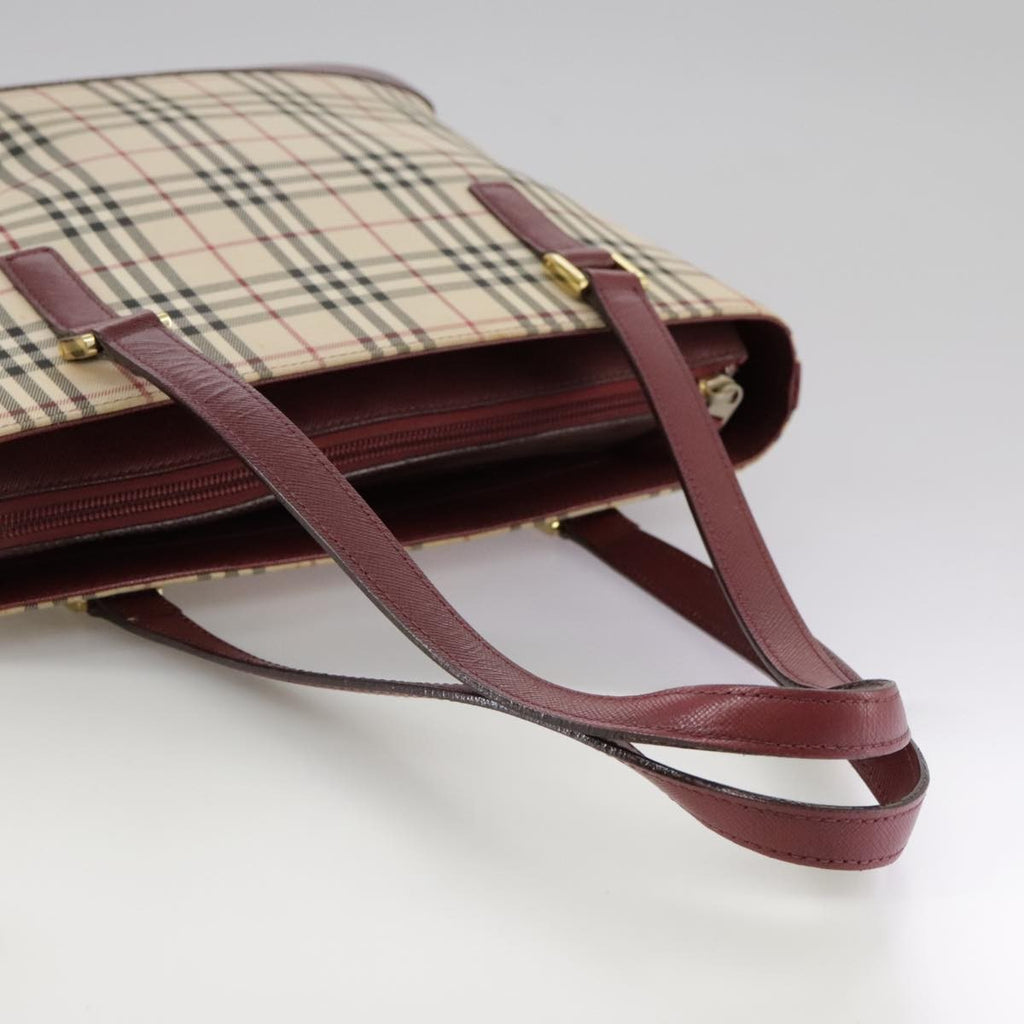 Burberry Nova Check Tote Canvas And Leather Beige Canvas Tote Bag