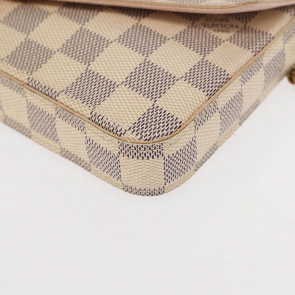 Louis Vuitton Felicie Pochette Damier White Canvas Clutche & Pouche Bag