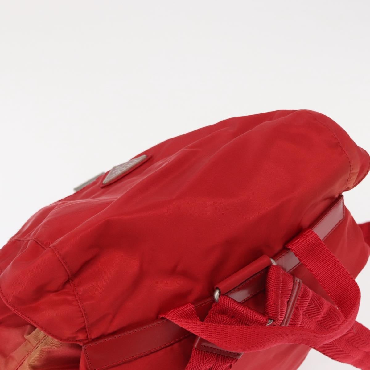 Prada Double Front Pocket Backpack Tessuto Red Nylon Backpack Bag