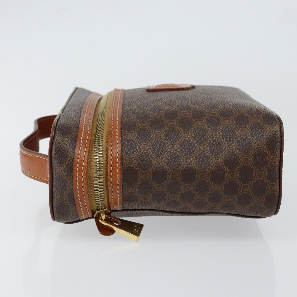 Celine Macadam Vanity Bag Canvas Brown Canvas Handbag