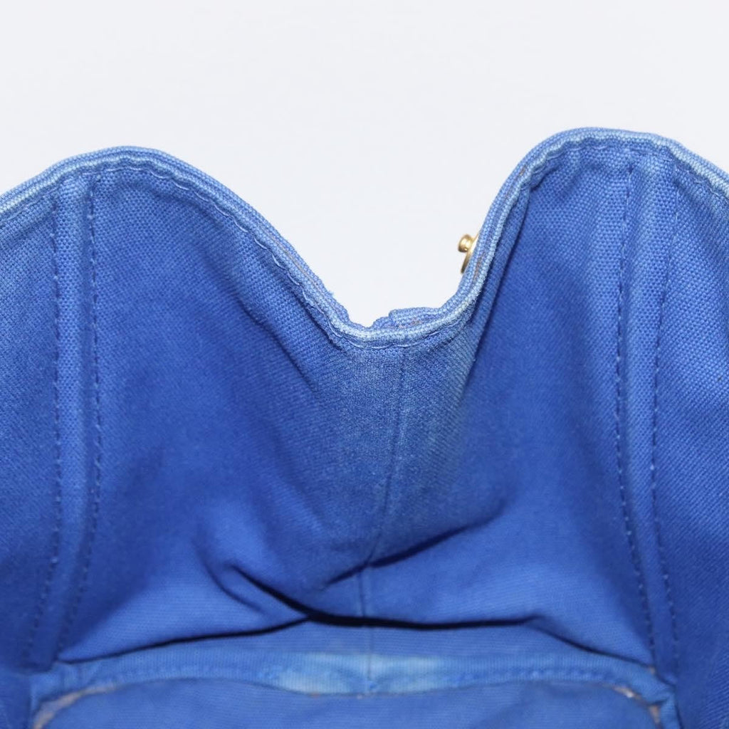 Prada Canapa Open Tote Canvas Blue Canvas Tote Bag Bag