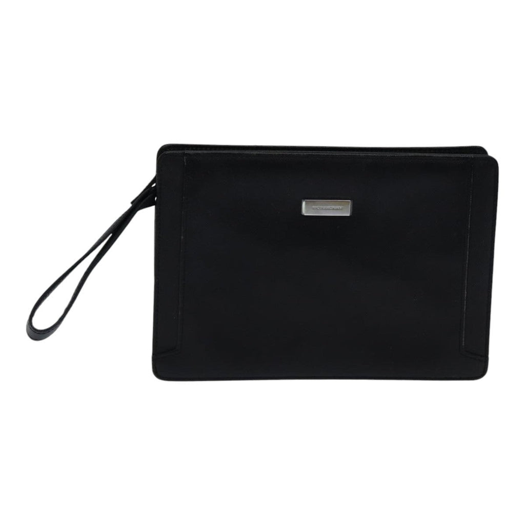 Burberry Vintage Pouch Leather Black Leather Clutche & Pouche Bag