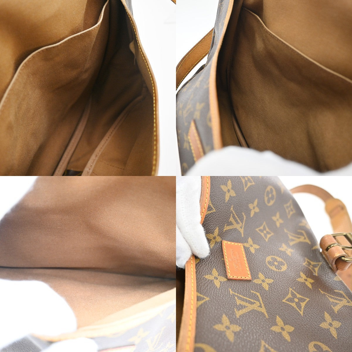 Louis Vuitton Saumur Handbag Monogram Canvas Brown Canvas Shoulder Bag