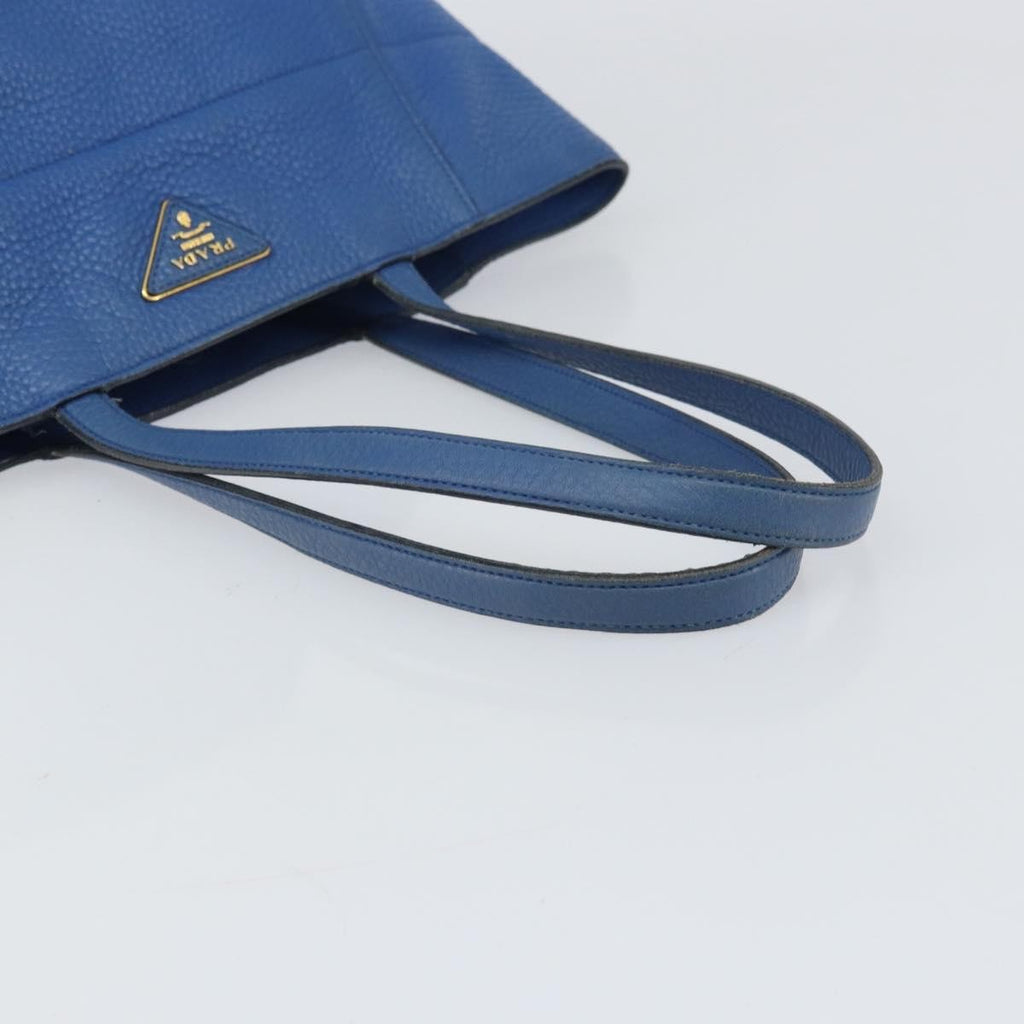 Prada Tote Vitello Daino Vitello Daino Blue Leather Tote Bag Bag