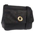Celine Circle Logo Leather Black Leather Shoulder Bag Bag