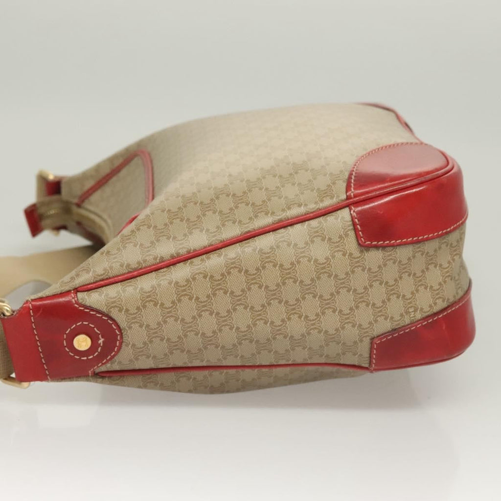 Celine Vintage Macadam Shoulder Bag Canvas And Leather Beige Canvas Bag