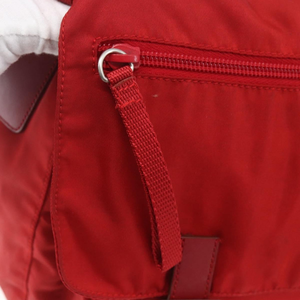 Prada Zip Buckle Messenger Bag Tessuto Red Nylon Shoulder Bag Bag