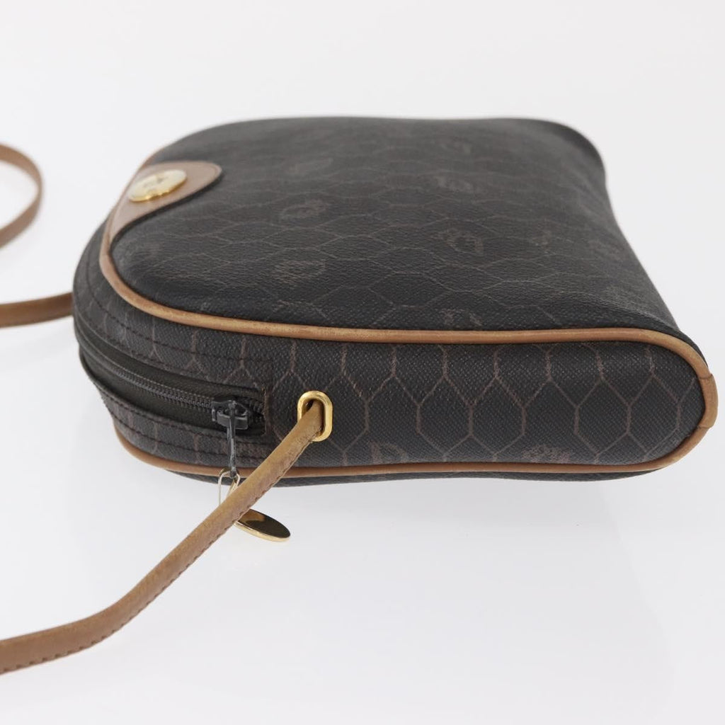 Christian Dior Vintage Honeycomb Shoulder Bag Canvas And Leather Black Canvas Shoulder Bag Bag (Pre-Owned)