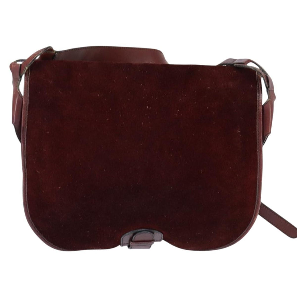 Balenciaga Shoulder Bag Suede Burgundy Suede Shoulder Bag