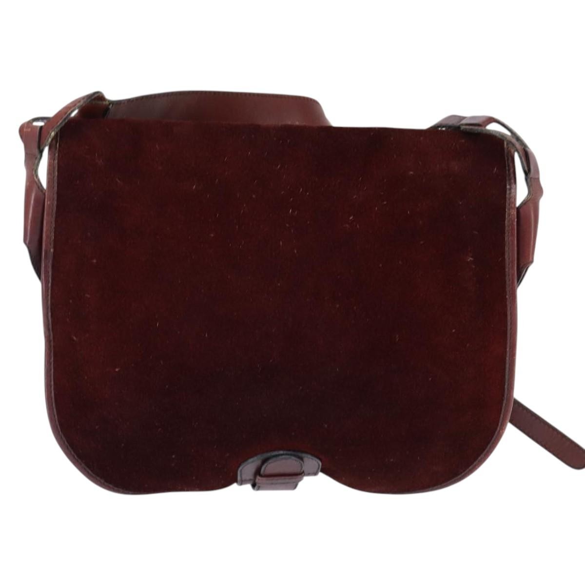 Balenciaga Shoulder Bag Suede Burgundy Suede Shoulder Bag
